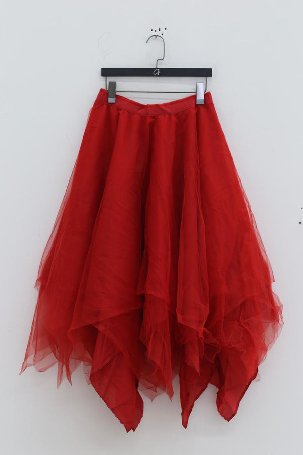 Marc le bihan irregular half skirt 2592 scarlet red